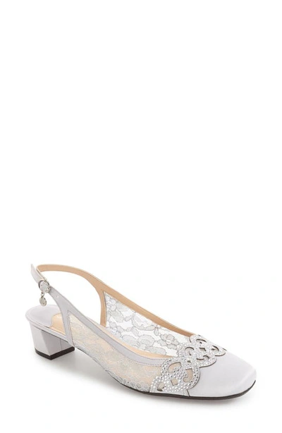 J. RENEÉ J. RENEÉ FALEECE CRYSTAL EMBELLISHED SLINGBACK PUMP