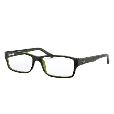 RAY BAN RB5169 OPTICS  HAVANA AUF GRÜN TRANSPARENT FASSUNG KLAR GLAS 52-16