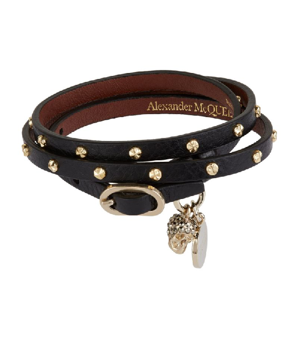 alexander mcqueen leather wrap bracelet