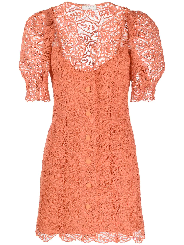 sandro orange lace dress