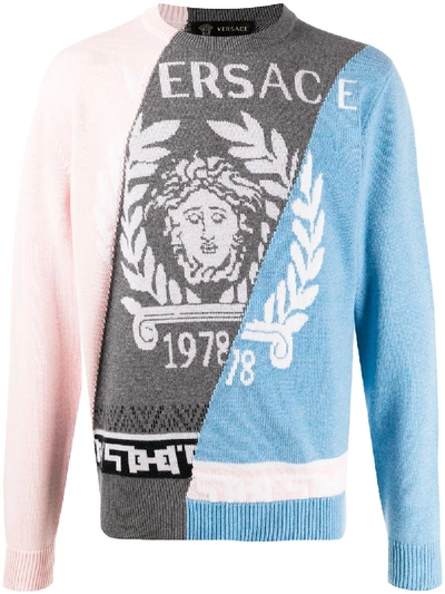 Blue versace jumper hot sale