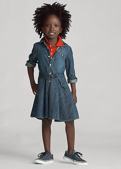 POLO RALPH LAUREN RALPH LAUREN BELTED COTTON DENIM SHIRTDRESS
