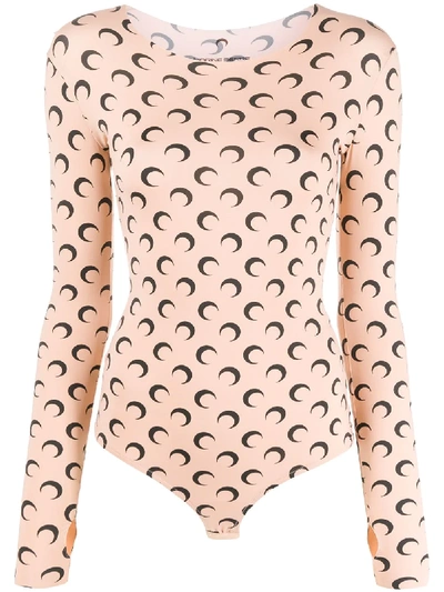MARINE SERRE CRESCENT MOON PRINT FITTED BODYSUIT