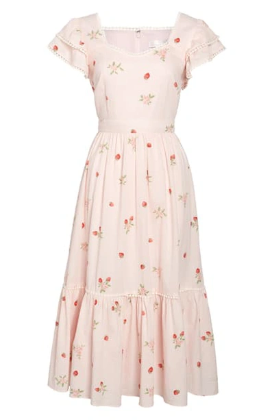 RACHEL PARCELL PRINT RUFFLE DRESS