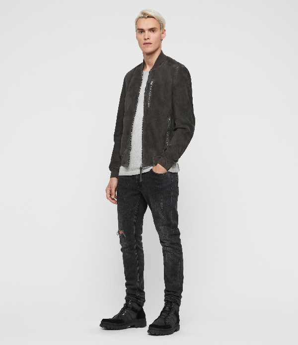 kemble suede bomber jacket black