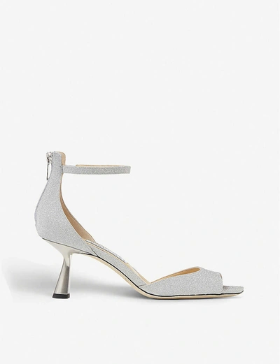 JIMMY CHOO REON 65 SLINGBACK GLITTER-WOVEN COURTS