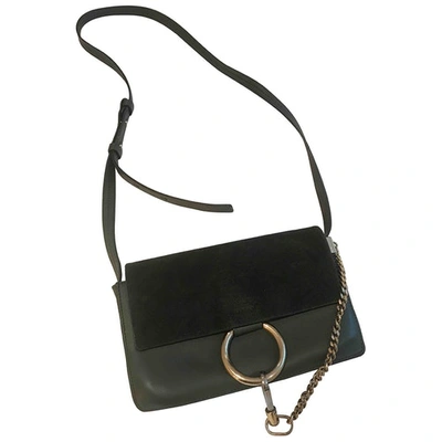 CHLOÉ FAYE GREEN LEATHER HANDBAG