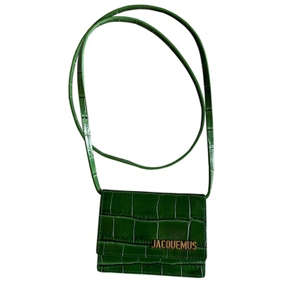 JACQUEMUS LE BELLO GREEN LEATHER CLUTCH BAG