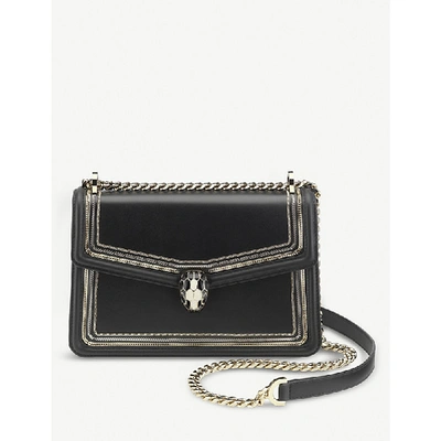 BVLGARI SERPENTI DIAMOND BLAST LEATHER SHOULDER BAG
