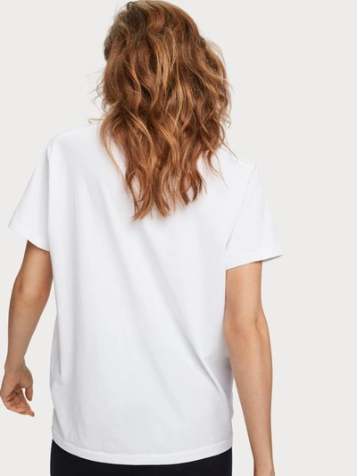 MAISON SCOTCH CREW NECK BASIC T-SHIRT WITH PRINTED LOGO