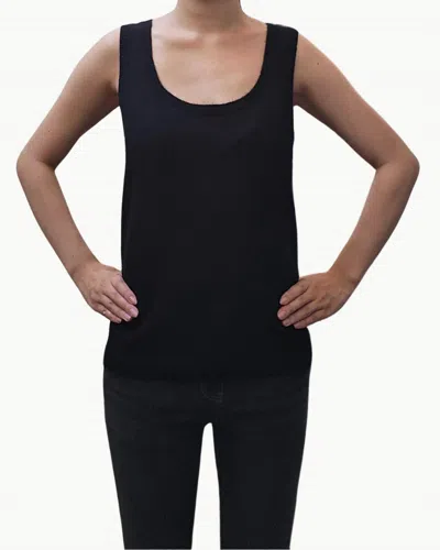 27 MILES MALIBU VIOLETTE CASHMERE TANK TOP IN BLACK