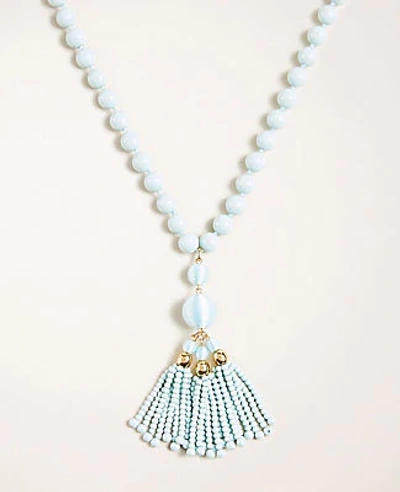 ANN TAYLOR BEADED TASSEL PENDANT NECKLACE