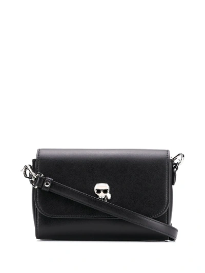 Karl Lagerfeld K/ikonik Metal Pin Camera Bag In Black