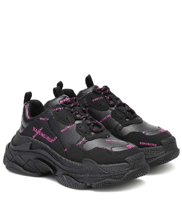 balenciaga triple s black and pink