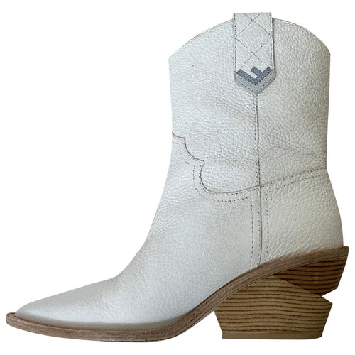 fendi white cowboy boots