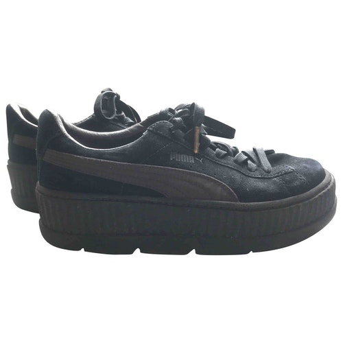 puma black leather trainers