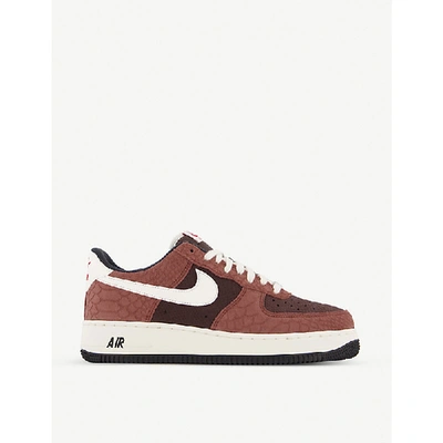 NIKE AIR FORCE 1 CROC-EMBOSSED LEATHER TRAINERS