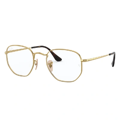RAY BAN HEXAGONAL OPTICS  ARISTA GOLD FASSUNG KLAR GLAS 48-21