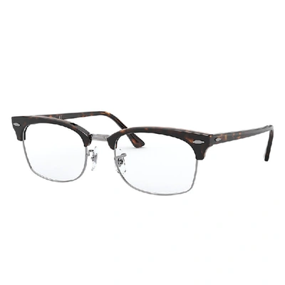 RAY BAN CLUBMASTER SQUARE OPTICS  HAVANA FASSUNG KLAR GLAS 52-21