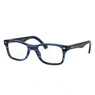 RAY BAN RB5228 OPTICS  BLAU GESTREIFT FASSUNG KLAR GLAS POLARISIERT 50-17