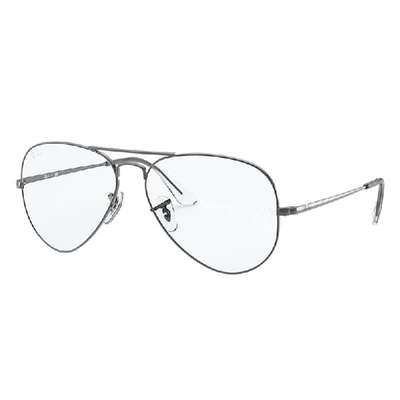 RAY BAN AVIATOR OPTICS  GUNMETAL FASSUNG KLAR GLAS 55-14