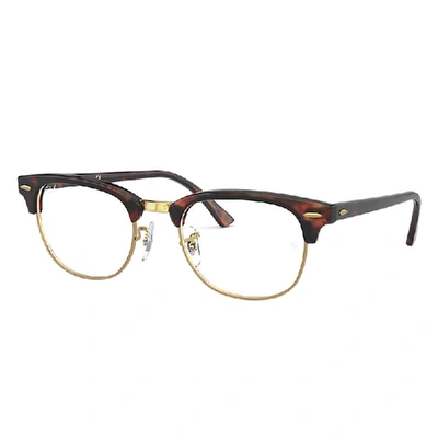 RAY BAN CLUBMASTER OPTICS  TORTOISE-OPTIK FASSUNG KLAR GLAS 49-21