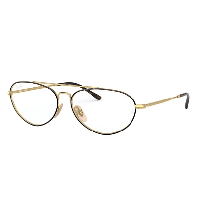 RAY BAN RB6454 OPTICS  GOLD FASSUNG KLAR GLAS 58-14