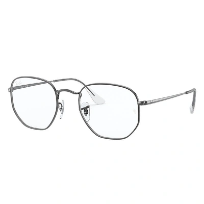 RAY BAN HEXAGONAL OPTICS  GUNMETAL FASSUNG KLAR GLAS 54-21