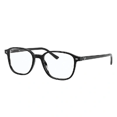 RAY BAN LEONARD OPTICS  SCHWARZ FASSUNG KLAR GLAS POLARISIERT 49-17