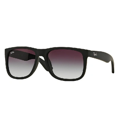 RAY BAN JUSTIN CLASSIC LOW BRIDGE FIT BLACK, GRAY LENSES - RB4165F