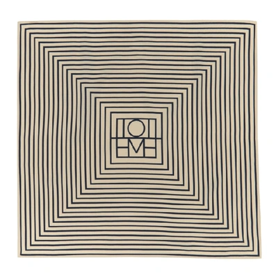 TOTÊME OFF-WHITE & NAVY SILK SAN REMO SCARF