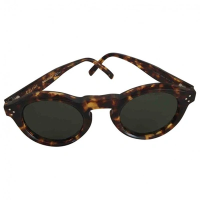 CELINE BEVEL ROUND BROWN SUNGLASSES