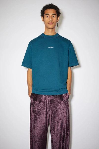 ACNE STUDIOS Reverse-logo t-shirt Deep petrol