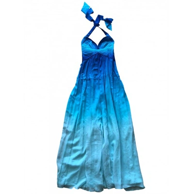 BCBG MAX AZRIA BLUE SILK DRESS