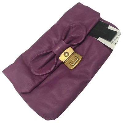 MARC BY MARC JACOBS PURPLE LEATHER CLUTCH BAG