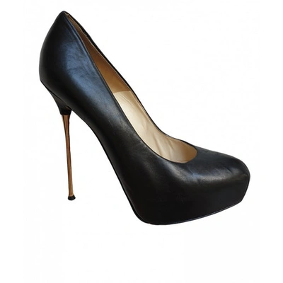 BRIAN ATWOOD BLACK LEATHER HEELS