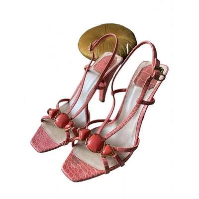 DIOR RED LEATHER SANDALS