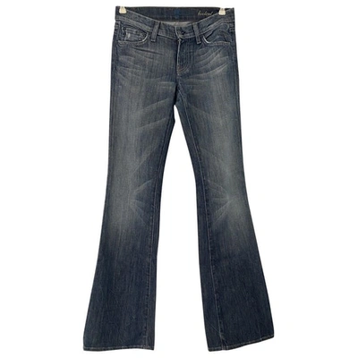 7 FOR ALL MANKIND NAVY COTTON - ELASTHANE JEANS