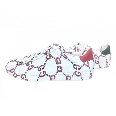 GUCCI ACE WHITE LEATHER TRAINERS