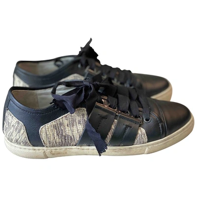 LANVIN BLACK WATER SNAKE TRAINERS