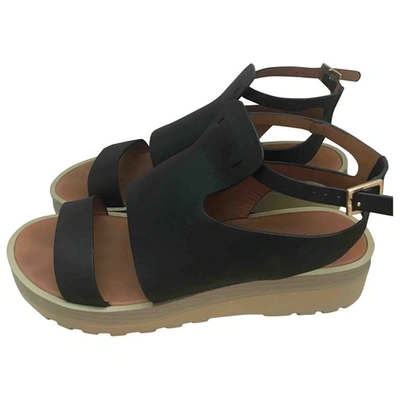 SEE BY CHLOÉ BLACK LEATHER SANDALS