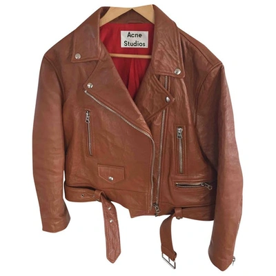 ACNE STUDIOS BROWN LEATHER LEATHER JACKET