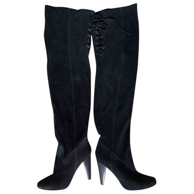 MAJE BLACK SUEDE BOOTS