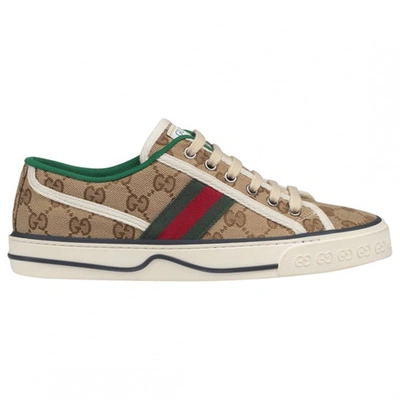 GUCCI BROWN CLOTH TRAINERS