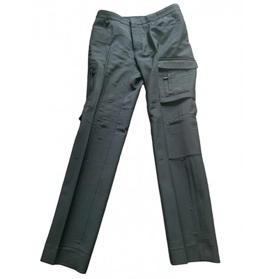 CALVIN KLEIN COLLECTION GREEN WOOL TROUSERS
