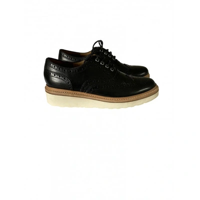 GRENSON BLACK LEATHER LACE UPS
