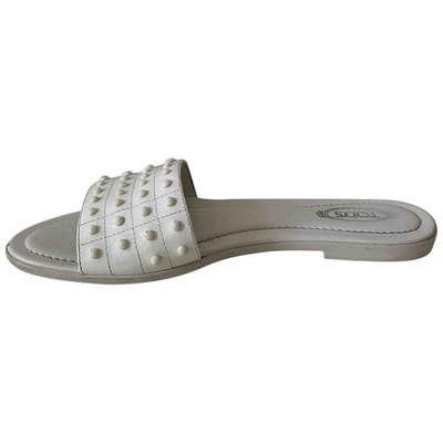 TOD'S WHITE LEATHER SANDALS