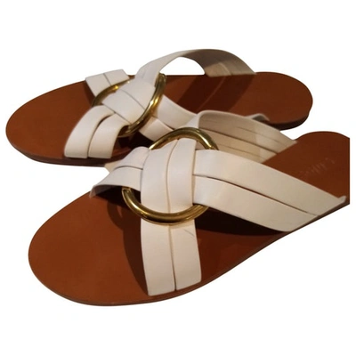 CHLOÉ WHITE LEATHER SANDALS