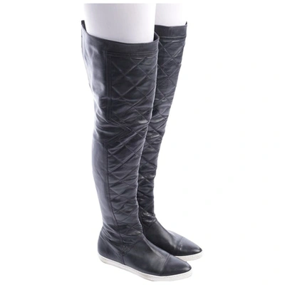 SLY010 BLACK LEATHER BOOTS