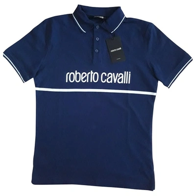 ROBERTO CAVALLI BLUE COTTON T-SHIRTS